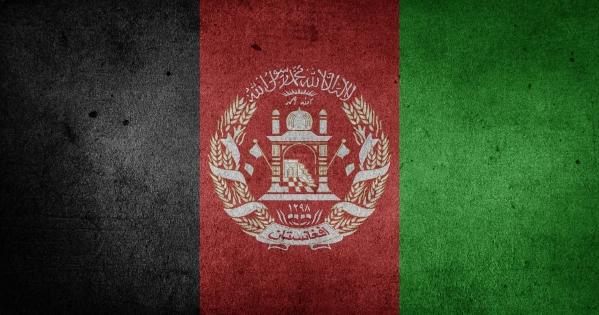 The flag of Afghanistan.