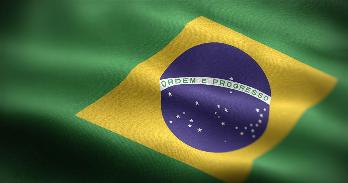 close-up on Brazilian flag