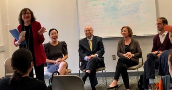 Professor Nanette Levinson speaks on a panel at SIS.