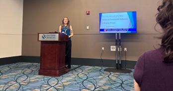 Natalite Putz, SIS/BA ’27, presents her research at the National Conference for Undergraduate Research
