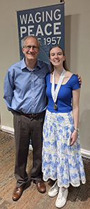 Elizabeth Sherwin and Robert Adcock smile