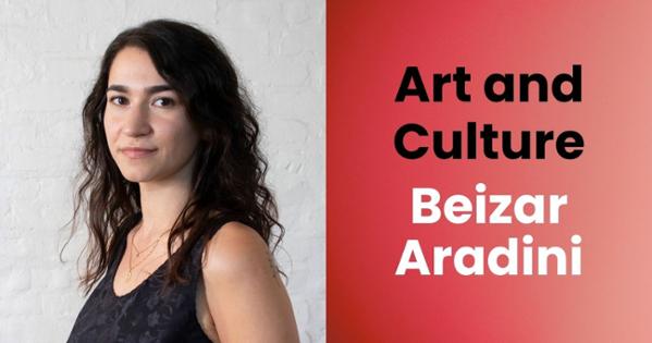 Photo of Beizar Aradini and text that says "Art and Culture Beizar Aradini"