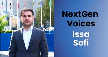 Photo of Issa Sofi and text that says "NextGen Voices, Issa Sofi"