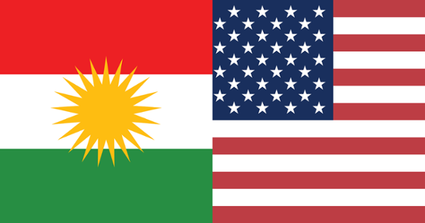Flags of Kurdistan and the United States