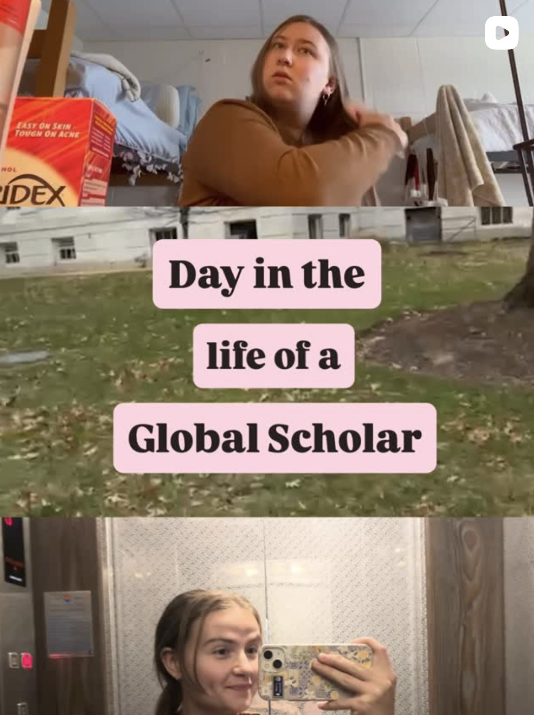 Instagram cover that says "A Day in the Life of a Global Scholar."