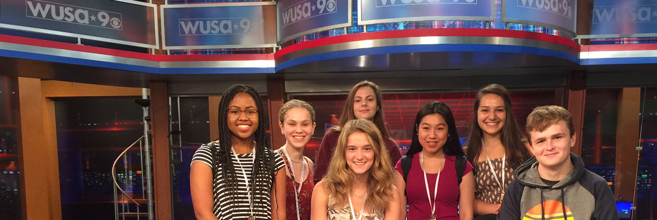 Students at WUSA9 studio