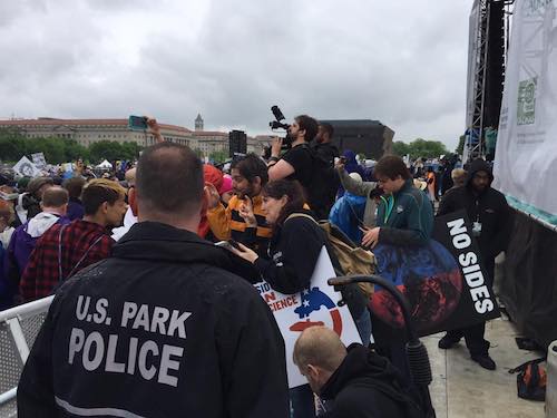 MFA student Tony Brunner captures the scene at the March for Science