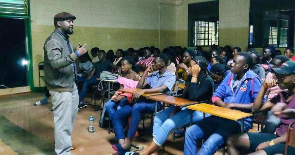 Busingye addressing students