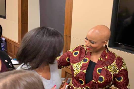 Kristen Johnson with Congresswoman Ayanna Pressley at the Radical Justice Summit and Congressional Briefing in Washington 