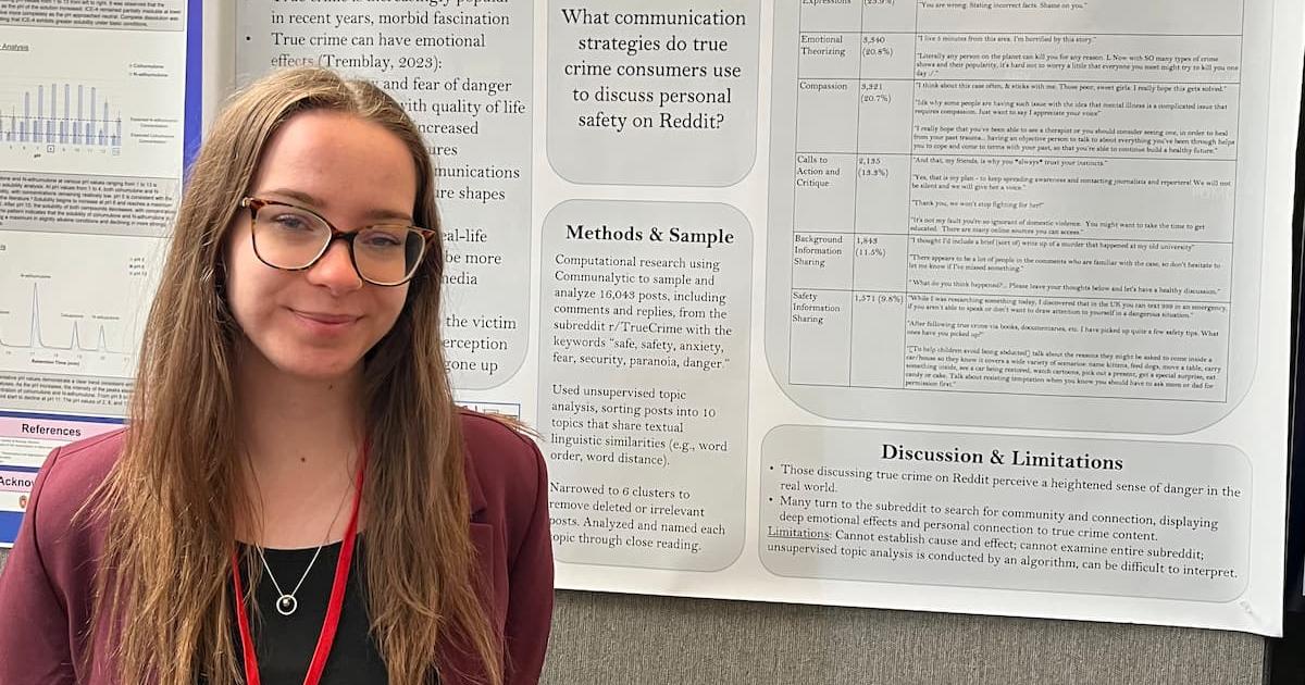Student Presents Original Research on True Crime and Personal Safety at National Conference