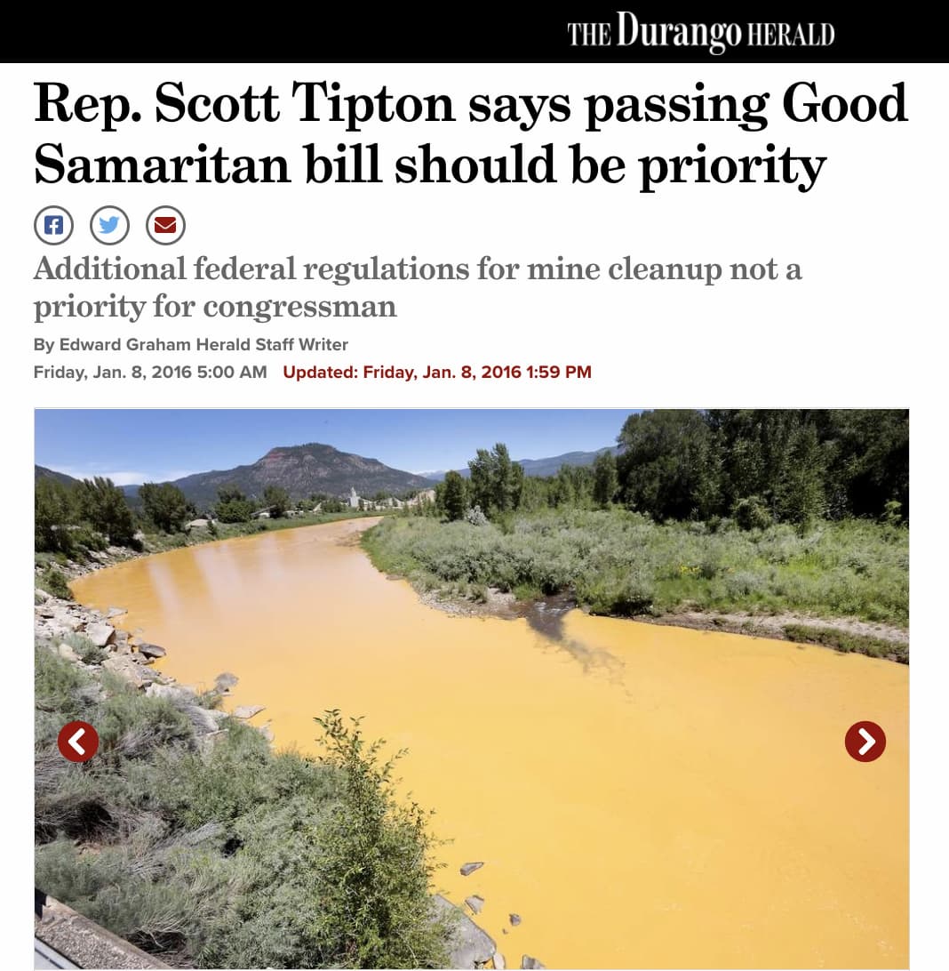 Three million gallons of wastewater turned the Animas River yellow. 