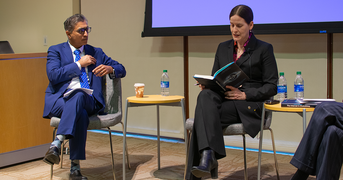 Anupam Chander and Laura DeNardis at The Internet in Everything book talk
