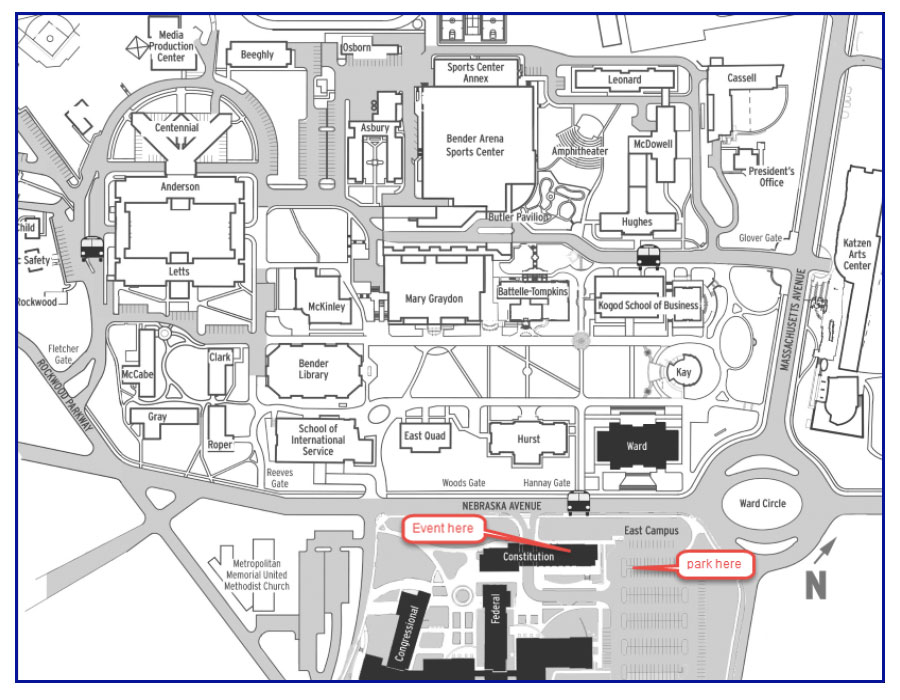 American University Campus Map Map Of The World