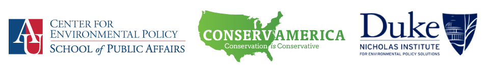 Mockup of marks for CEP, ConservAmerica, and Nicholas Institute