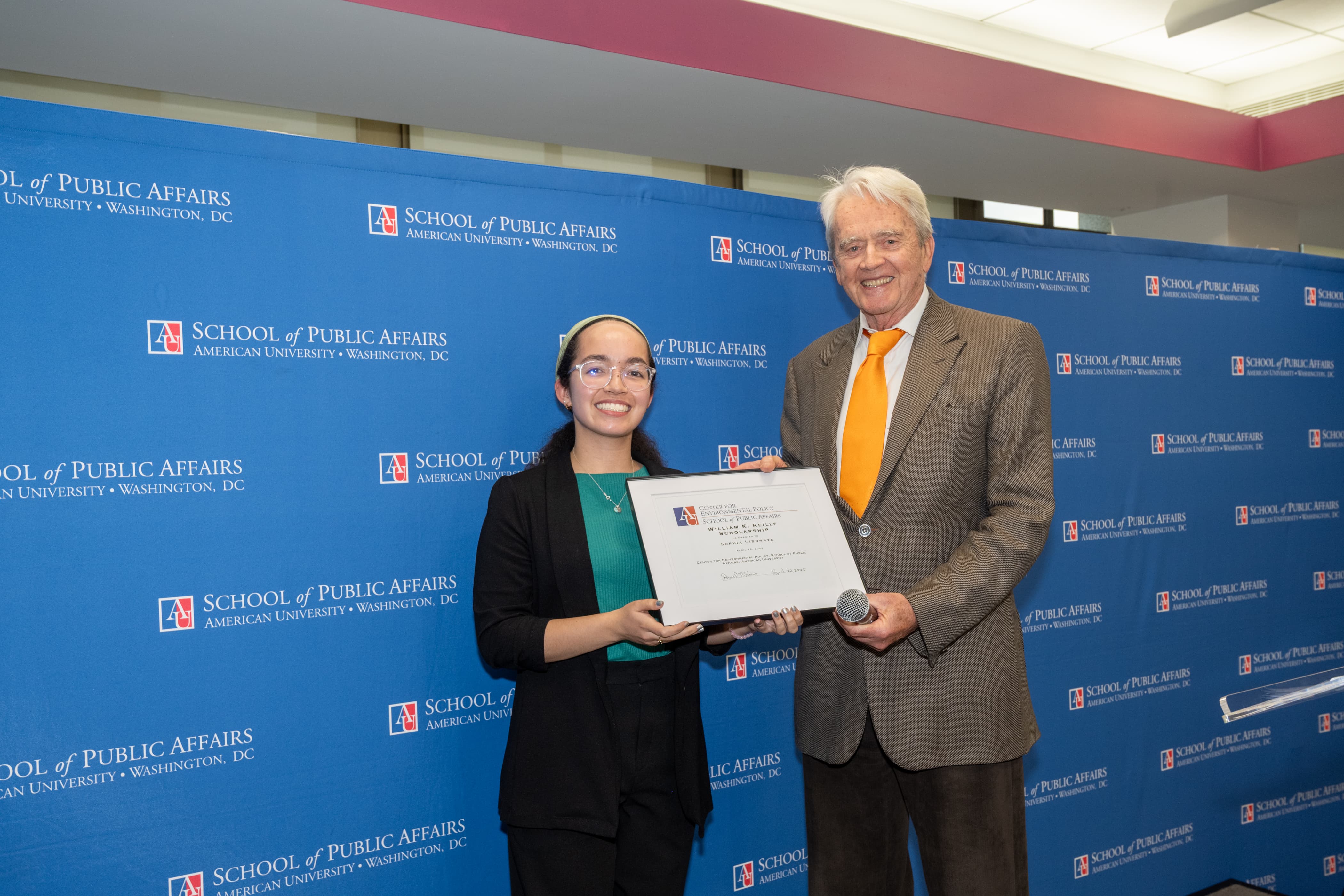 2025 Reilly Scholar Sophia Libonate with Bill Reilly