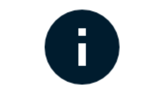 Letter I in circular icon