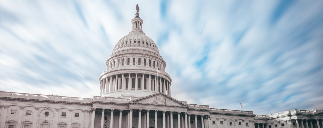 The Capital Building with Blue Skies and Clouds