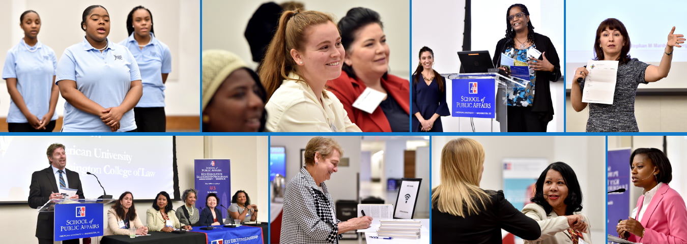 Collage of photos from the Women in Leadership Forum in 2020