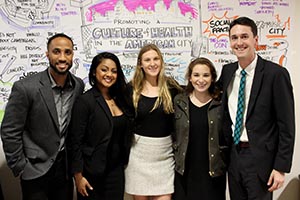 James Wright, Liz Mariapen, Danielle Krachie, Carlie Smith, and Will Perkins.