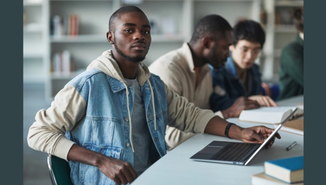 student with laptop
