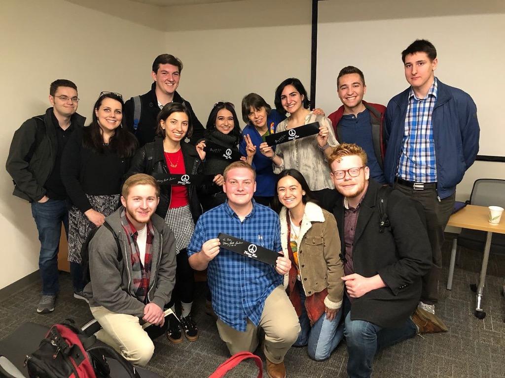 PPL students meet Mary Beth Tinker, plaintiff in landmark Supreme Court case Tinker v. Des Moines.