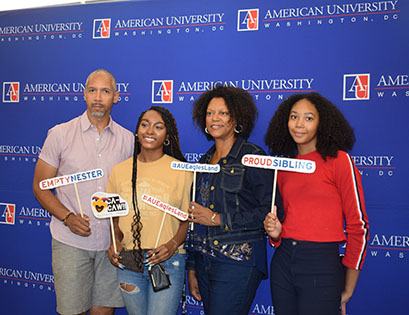 Au student with family
