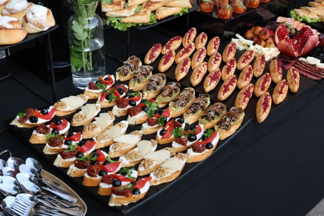 catering A vibrant assortment of finger foods on a table, perfect for catering and event dining