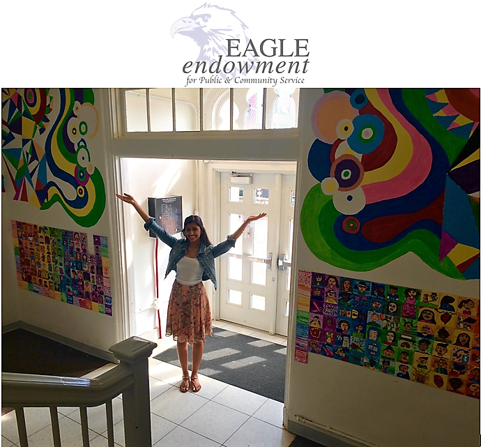 Eagle Endowment for Public and Community Service. Student at service project site.
