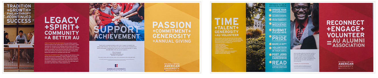 Various brochures for alumni