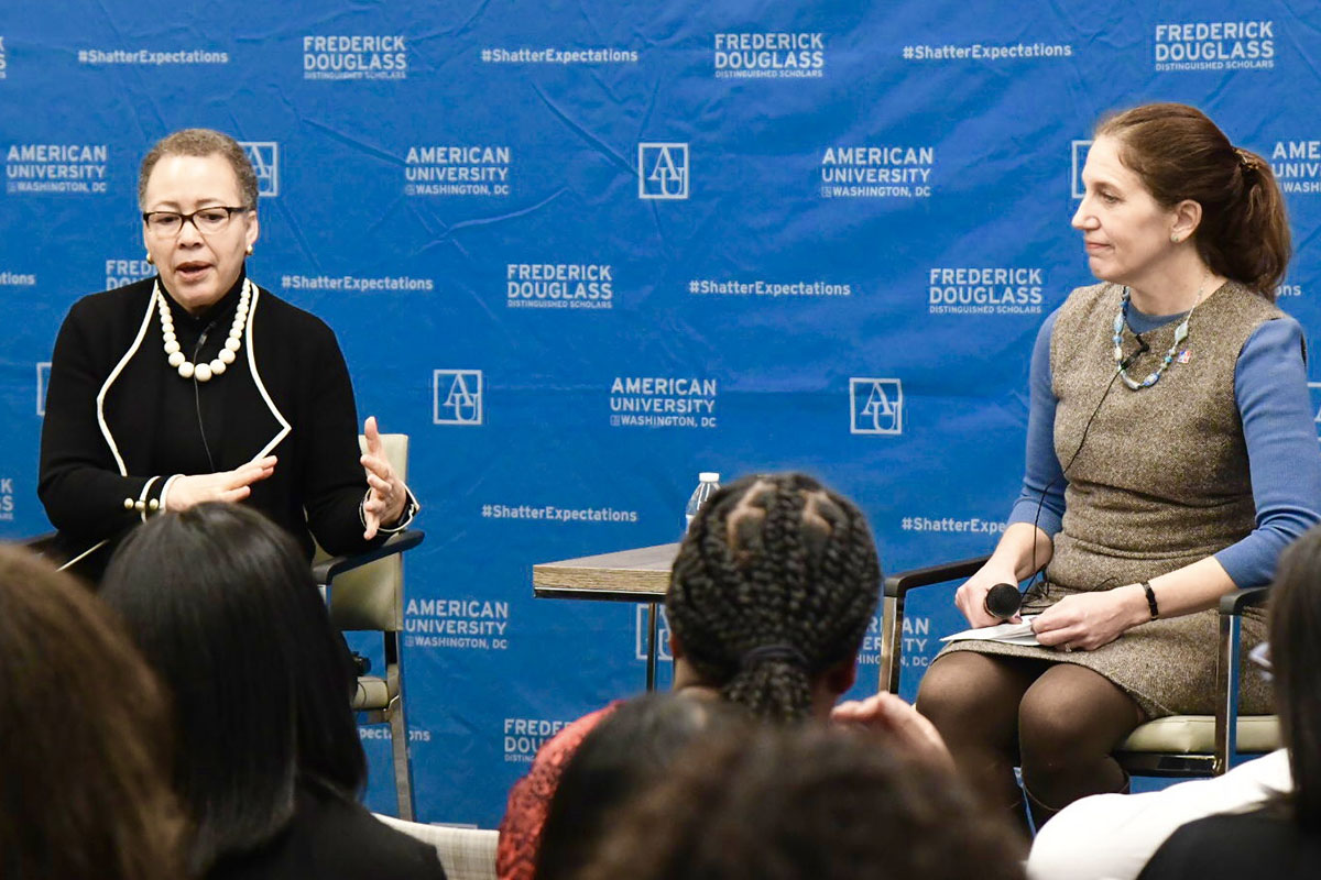 Beverly Tatum and Sylvia Burwell