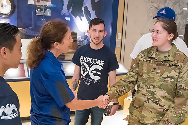 president burwell and volunteers at armed forces retirement home