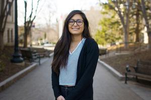 Bianca Tardio on AU's campus.