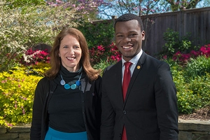 AU President Sylvia Burwell with Shyheim Snead