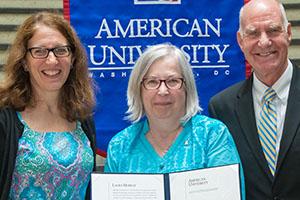President Burwell (left), Laura Murray (middle), and
Provost Bass (right)