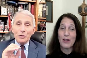 Dr. Anthony Fauci and AU President Sylvia Burwell