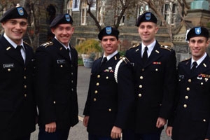 A group of the graduating ROTC cadets from American University.