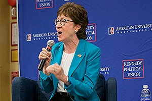 At a recent AU event, Sen. Susan Collins, R-Maine made a strong case for civility and bipartisanship. Photo credit: Anna Moneymaker, AU Photo Collective.