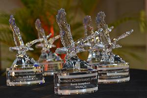 Alumni Awards trophies