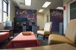 Picture of the lobby for the new Center for Diversity & Inclusion office, Aug 2012.