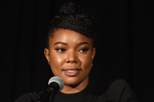 Actor Gabrielle Union on stage in Bender Arena.