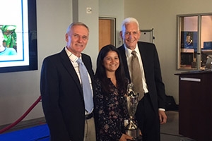 Rodger Streitmatter (left) with recipient Ana Srikanth