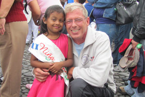 John R Bell and his granddaughter