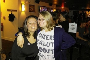 Lauren, left, and Becka hosting the 