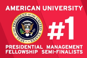 American University is Number 1 with 59 PMF Semi-Finalists for 2016.