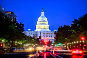 Washington, D.C., Capitol Building at Night