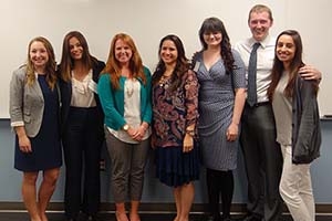 Marriott representatives and students stand together