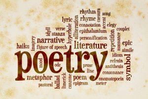 Word cloud representation of poetry
