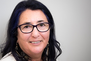 Headshot of Mary Romero before speaking at AU.