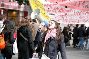 student protesting