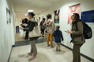 Kerwin Hall visitors peruse Juvenile in Justice exhibit